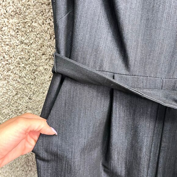 Calvin Klein Jumpsuit Women’s 4 Short Ruffle Sleeve Dark Chambray Straight Leg - Picture 4 of 10